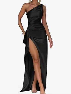 OYS Sexy One Shoulder Dress in Black